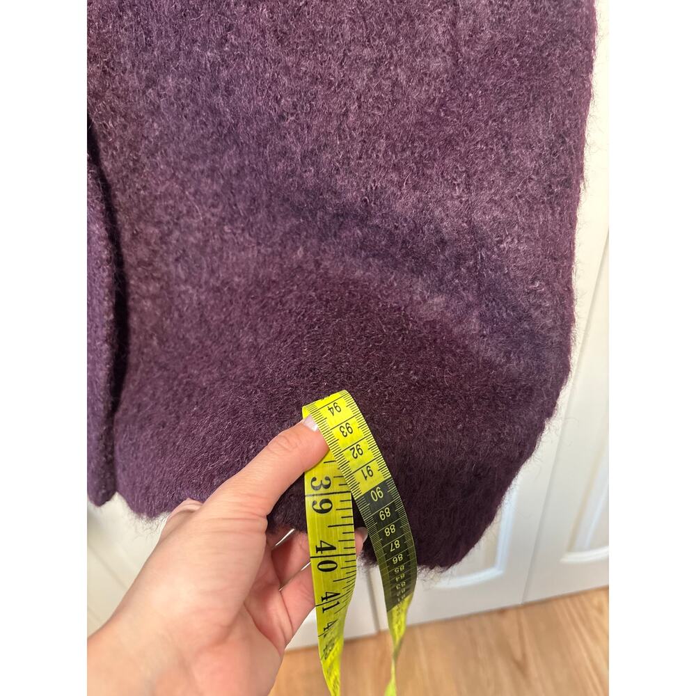 Eileen Fisher Women's Purple Textured Boucle Long Coat Size L - Picture 10 of 13